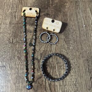 New Pink Panache necklace and earrings New stretch bracelet included